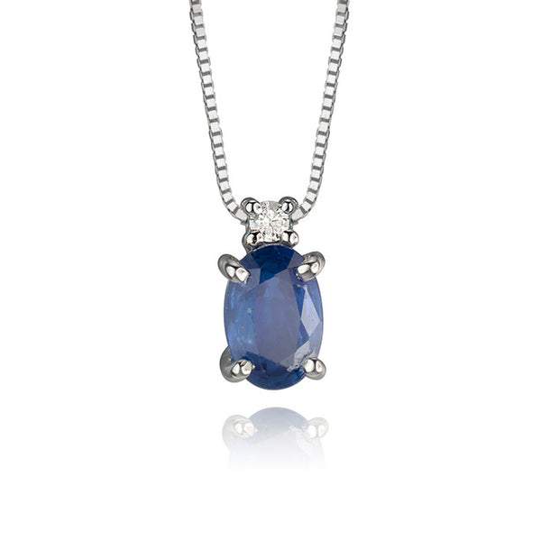18k White Gold Sapphire Diamond Necklace