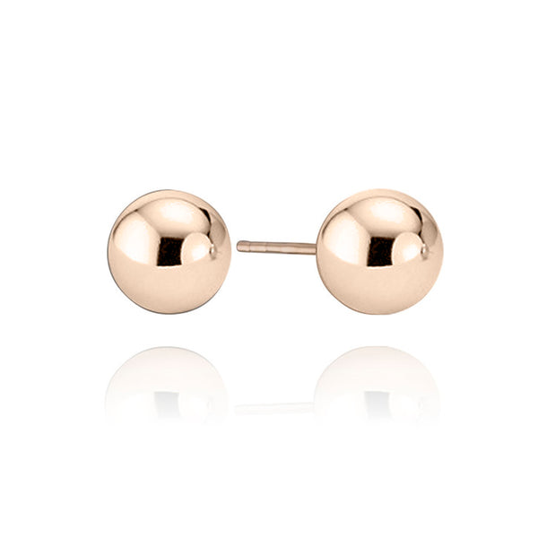 14k Rose Gold Ball Studs