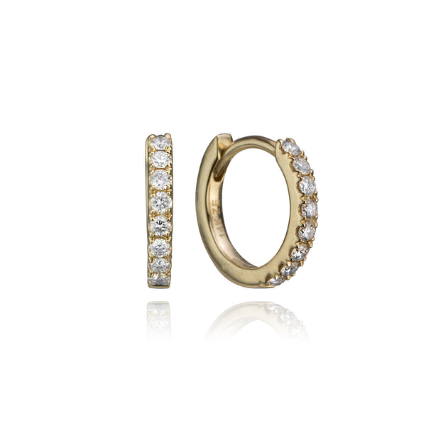 14k Yellow Gold Petite Diamond Huggies