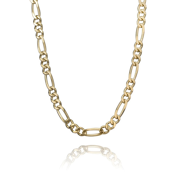 14k Yellow Gold Figaro Link Necklace 3 mm 20"